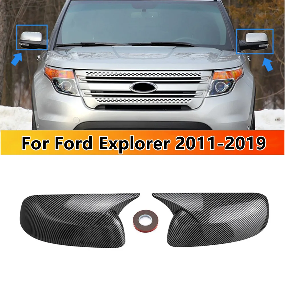 Para Ford Explorer 2011 2012 2013 2014 2015-2019 ABS cubierta de espejo retrovisor lateral de coche tapa de ala puerta Exterior pegatina adhesiva embellecedora