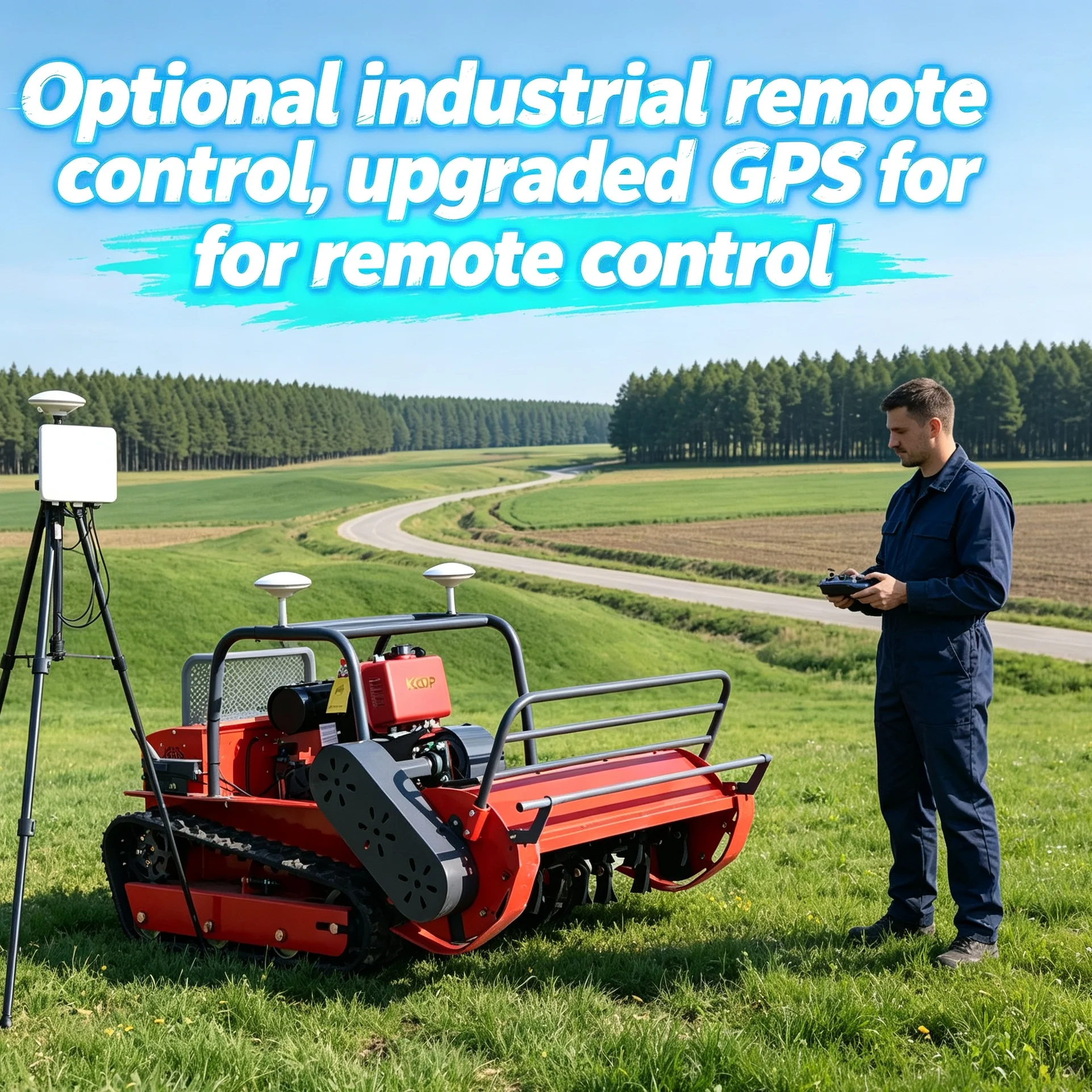 Customized battery powered lawn mower fitted with display screen, adjustable cutting height, optional GPS module for automatic