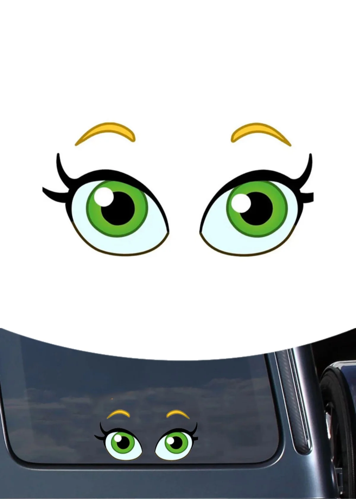 

Funny Classic Design Anime Cartoon Lovely Eye Car Stickers Vinyl Reflective Racing Decal Decorate PVC Wholesale