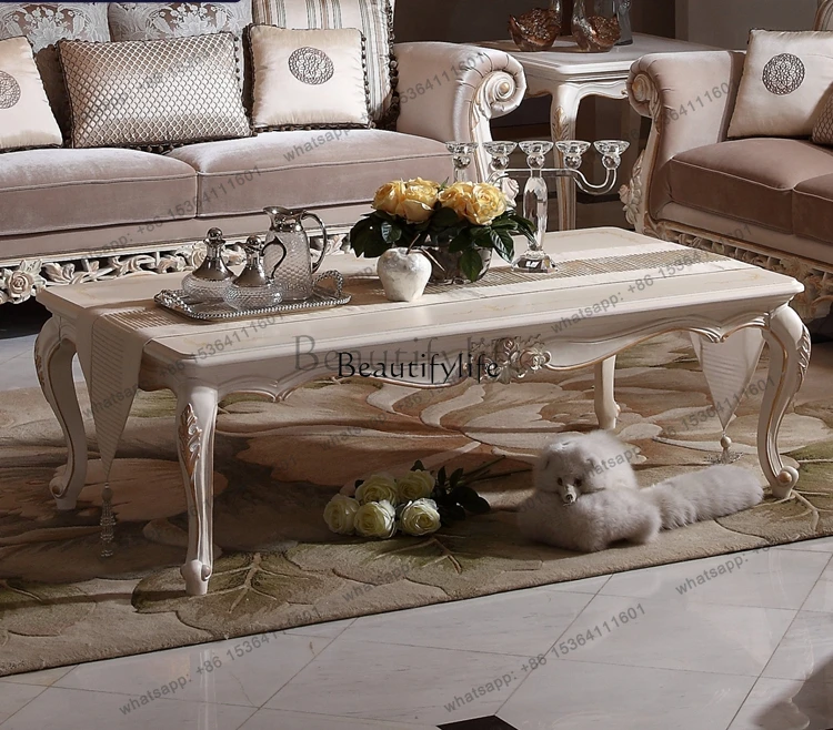 

pg45Европейский журнальный столик с резной розой, неоклассический модный французский журнальный столик из цельного дерева