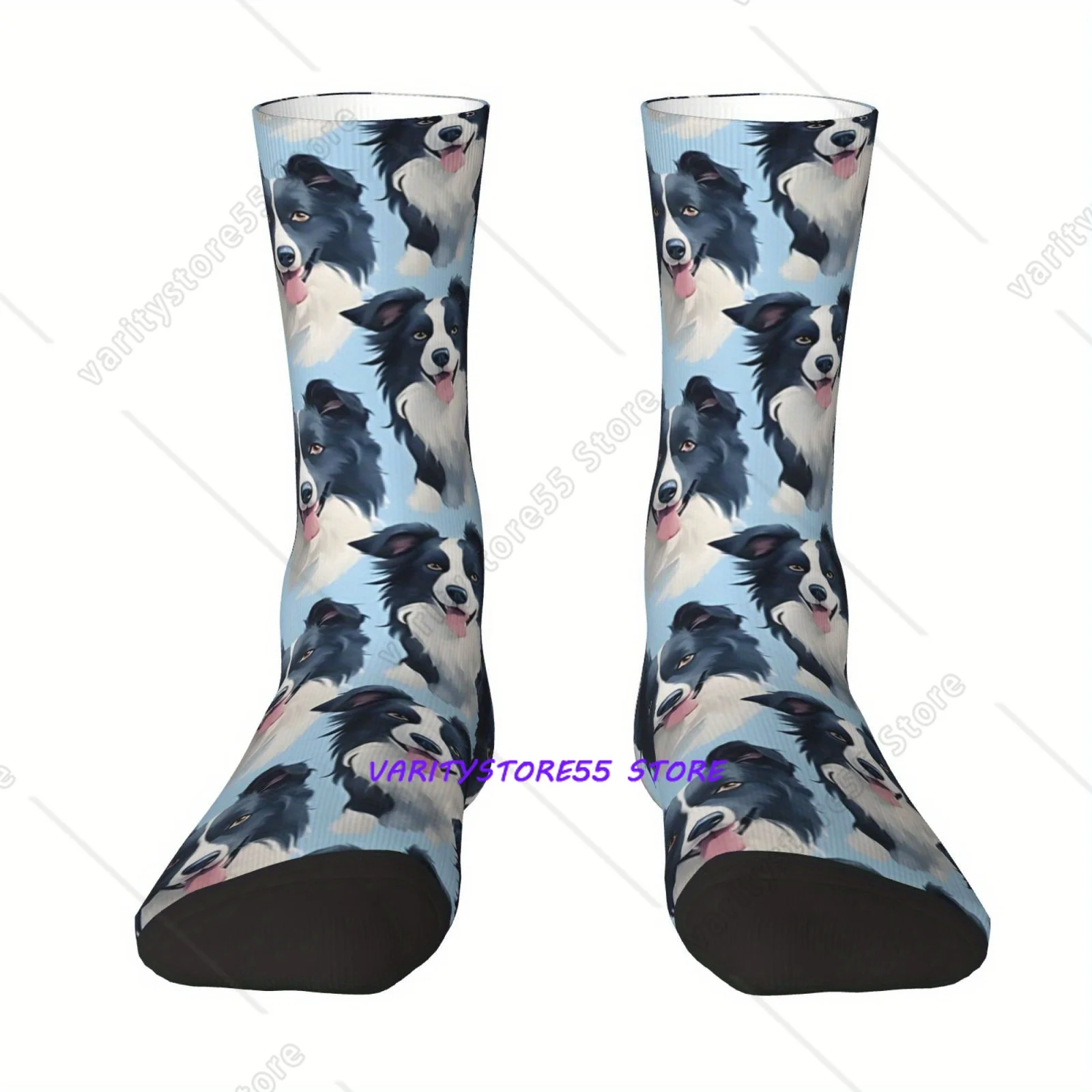 Funny  Compression Seamless Cute Dog Sock for Men Hip Hop Harajuku Happy Seamless Pattern Printed Boys Funny Sock Casual Gift