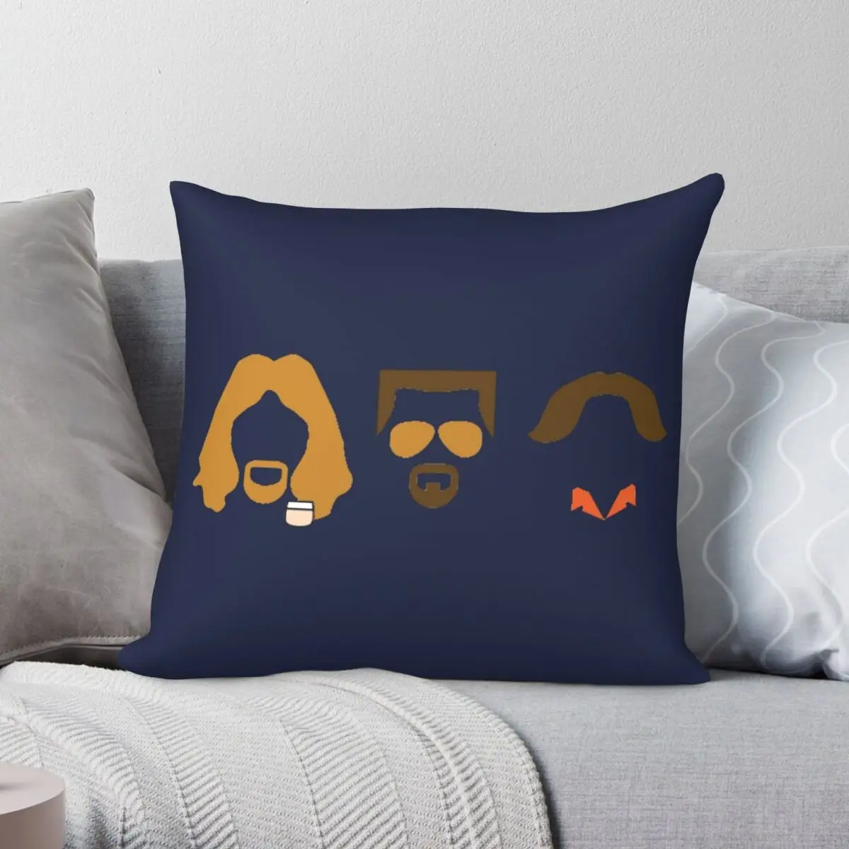 Big Lebowski Trio Square Pillowcase Polyester Linen Velvet Creative Zip Decor Throw Pillow Case Sofa Seater Cushion Cover 45x45