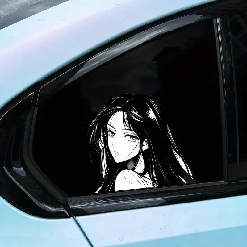 Dark Gothic Anime Girl Waterproof Scratchproof Vinyl Sticker Decal For Car Rear Window Motorcycle Helmet Decor