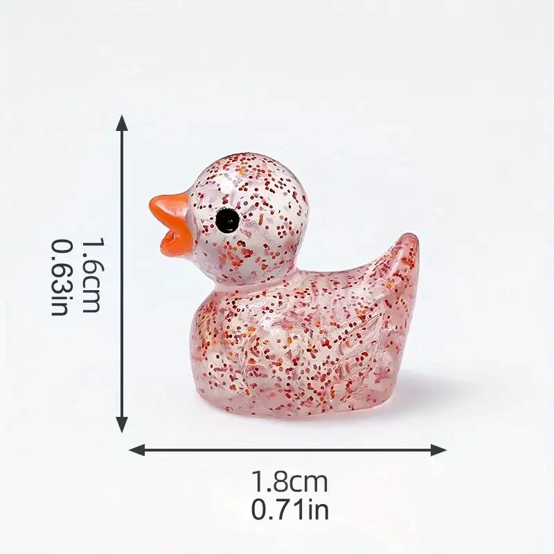 20pcs Glitter Mini Resin Duck Little Duck Figure Tiny Duck for Garden Micro Landscape Aquarium Potted Dollhouse Decoration Decor
