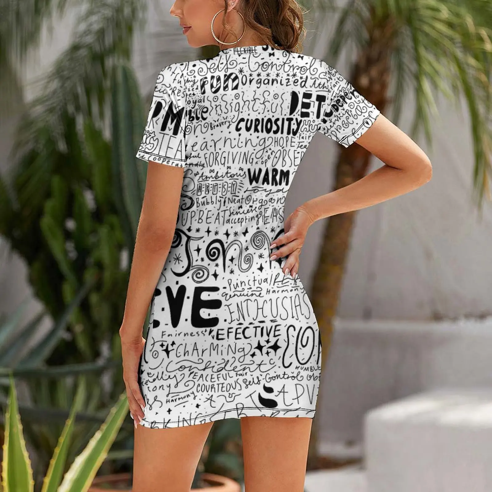 Positive Words Short-Sleeved Dress dresses for prom evening dresses luxury 2026 elegant guest wedding dress Dress
