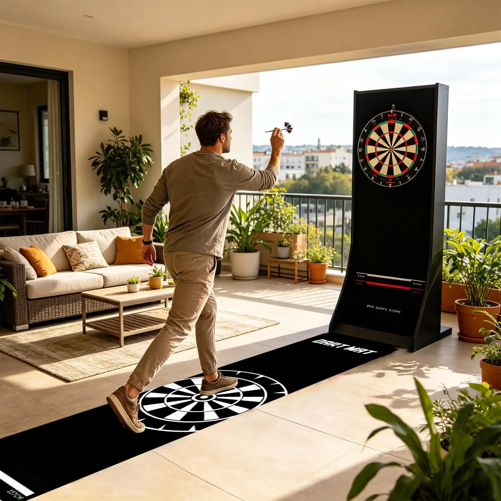 Dart Rug Non-Slip with Throw Line Portable Protective Dart Mat for Game Room Recreation Center Sports Club Office Basement view 5