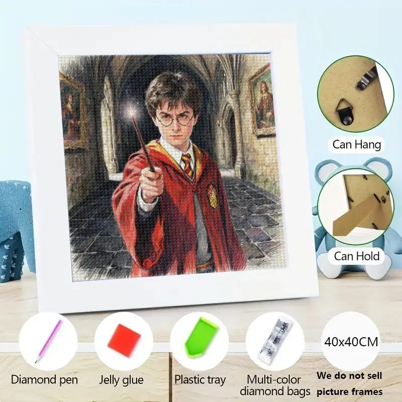 

1PC Harry Potter DIY 5D Full Drill Diamond Painting Kit, Wizarding World Hogwarts Magic Art, Harry Potter Hermione Ron Wall Art