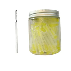 100pcs Dental Endo Irrigation Needle Tip 30GA End-Closed Double Side Daul Vent Endo Syringe Root Canal Washing Needle Tip