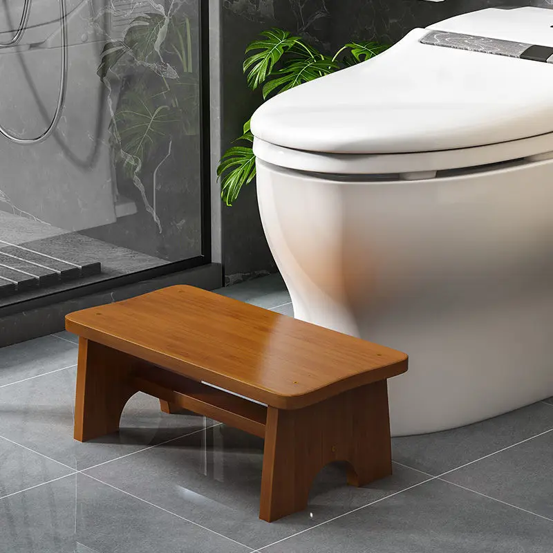 Bamboo Foot Stool Bedside Vintage Step Stool Foot Rest Under Desk Anti Slip Step Stool For Home Bedroom Bathroom Office Kitchen image 5