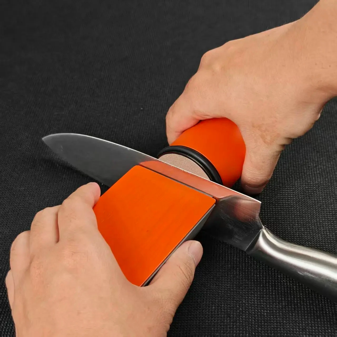 Orange Four-Speed Angle Rolling Knife Sharpener Manual Grinding Stones Kit Chef Professional Kitchen Knife Sharpening Tools Sets