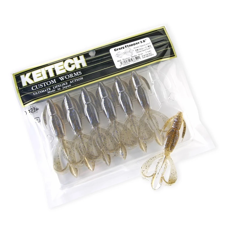crazy japanese fishing lures KEITECH Japan Crazy Flapper Shrimp 2.8-4.4inch Soft Bait