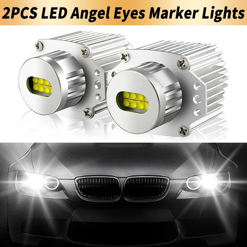

2PCS LED Angel Eyes 80W Canbus For BMW E90 E91 3 Series 325i 328i 330i 2004-2008 White Non Xenon Headlight Bulbs Car Accessories