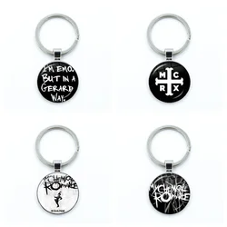 Rock Band My Chemical Romance I Love Mcr Dead Hip Hop Punk Glass Pendant Keychain Jewelry Charm Bag Souvenir Key Ring