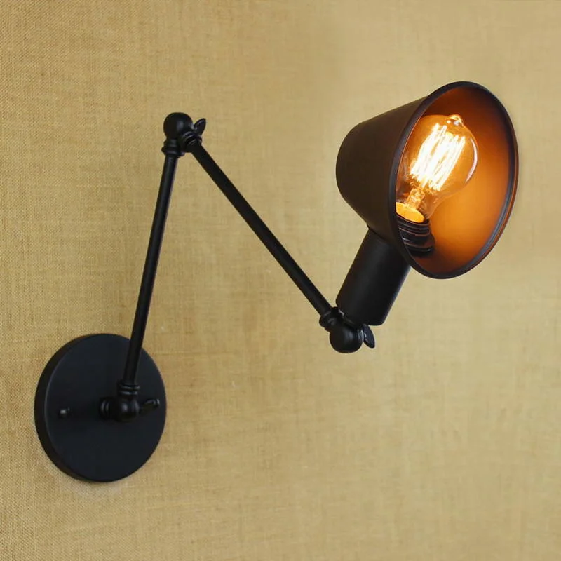 

Antique Retro Lighting Metal Loft Industrial Adjustable Swing Arm Coffee Shop Bar Reading Bedside Wall Lights Lamp Wall Sconce