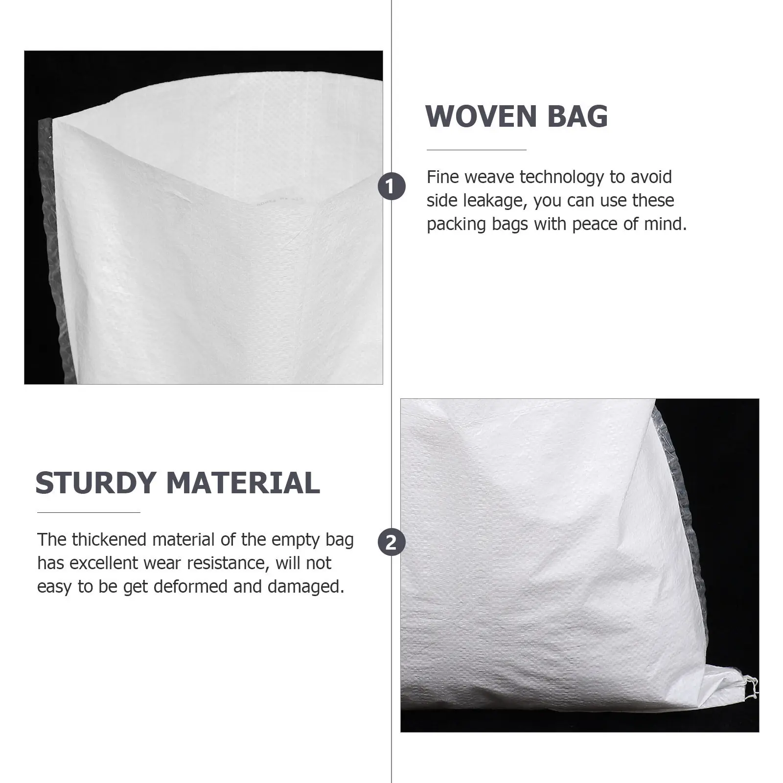5 Pcs Flood Control Barrier Water Prevention Protection Bag PP Empty Sand Bags Sandbag for