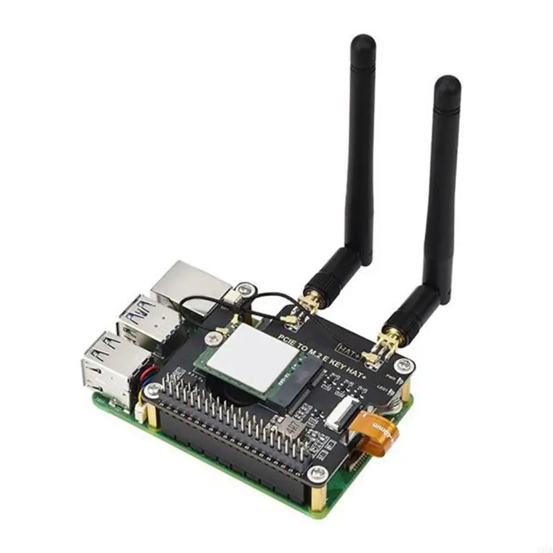 PCIE M.2 E Key HAT+ Adapter Board Compatible For Pi 5 Adapter Board for Enhances Wireless Connectivity USB to SH1.0 2Pin