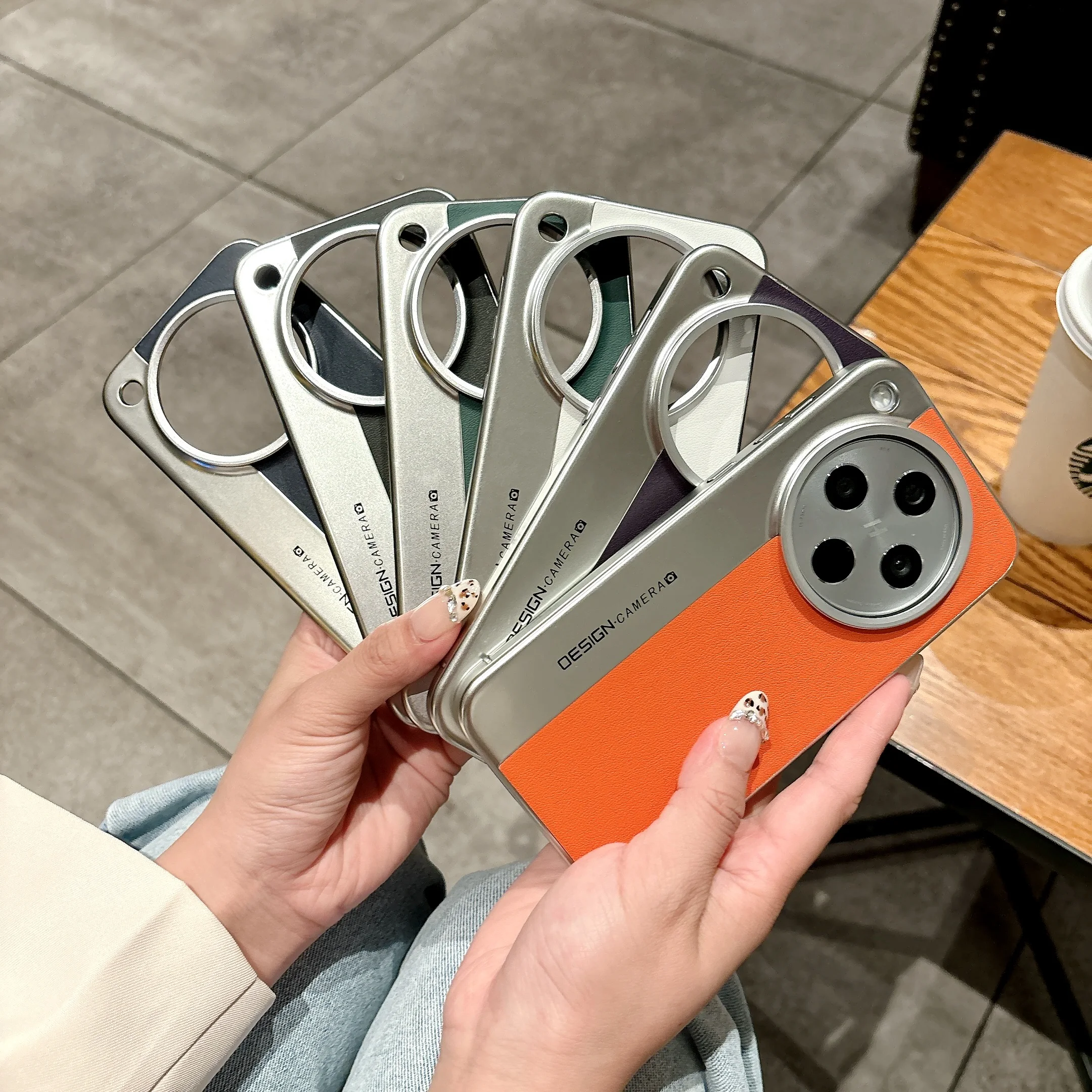 

Shockproof Plain Leather Matte Hard Case For OPPO Find X8 Pro, Anti-Slip Slim Lightweight Camera Pattern Design Phone Cover