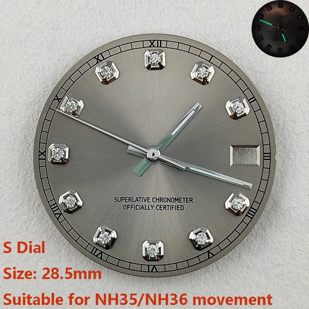 

High Quality 28.5mm NH35 dial S dial dial watch hands suitable for NH35/NH36 movement watch accessories repair tool