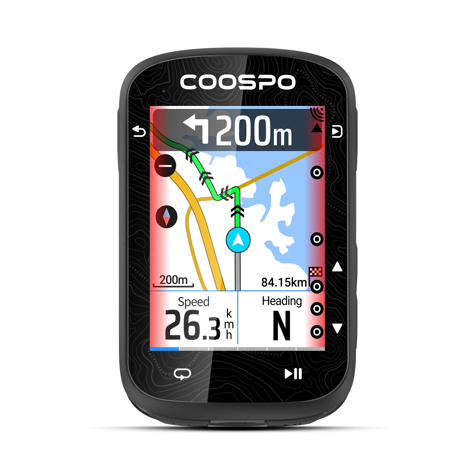 Computadora Inteligente para Ciclismo COOSPO CS600 con GPS, Pantalla Táctil LCD a Color, Recargable Tipo C, Navegación con Mapas