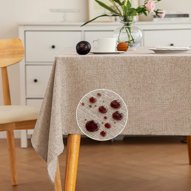 Rectangle Waterproof Oil Resistant Table Clothes Cotton Linen Tablecloth Kitchen Dining Room Washable Furniture Cover Decor
