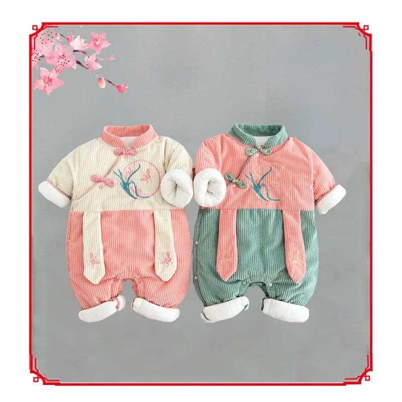 

Newborn Baby Onesie Babi Girl Clothes Winter Romper Outfit Jumpsuits Set Thick Padded Jacket 0-18M