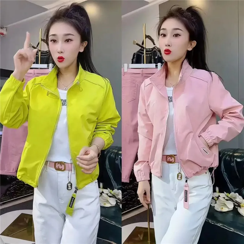 

Casual Baseball Uniform Jacket Women's 2024 New Explosions Spring Coat Lady Small Fragrance Outerwear Thin Overcoat Female Tops