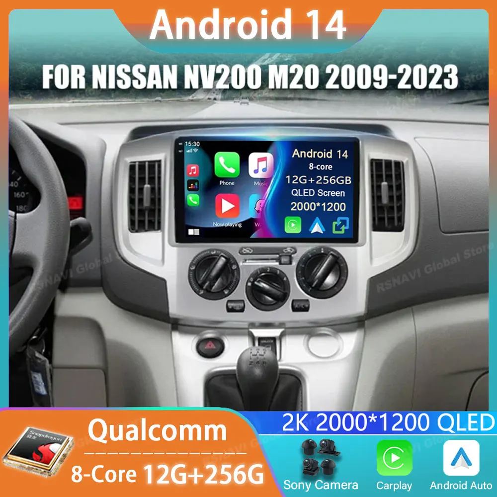 

Car Radio Android 14 For For Nissan NV200 M20 2009 - 2023 GPS Multimedia Player Carplay Navigation Stereo Auto Head Unit QLED BT