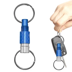 Aluminum Alloy Quick Release Swivel Keychain Detachable Pull Apart Metal Keychain Dual Split Keychains EDC Tool EDC Outdoor Tool