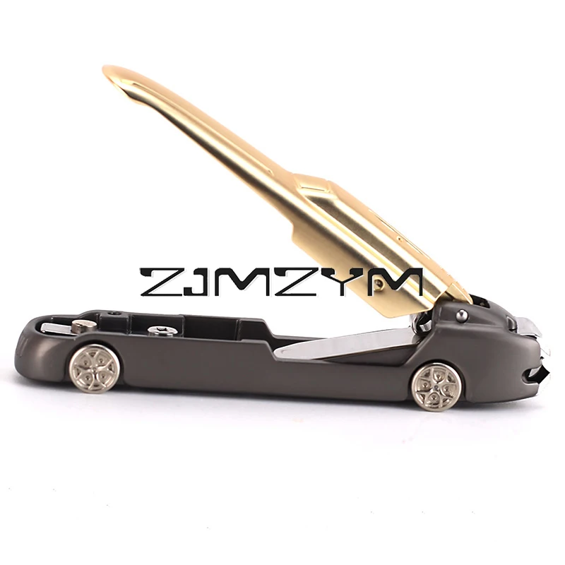 Cortaúñas de acero inoxidable en forma de coche, juego de cortaúñas grande para el hogar, tijeras planas a prueba de salpicaduras