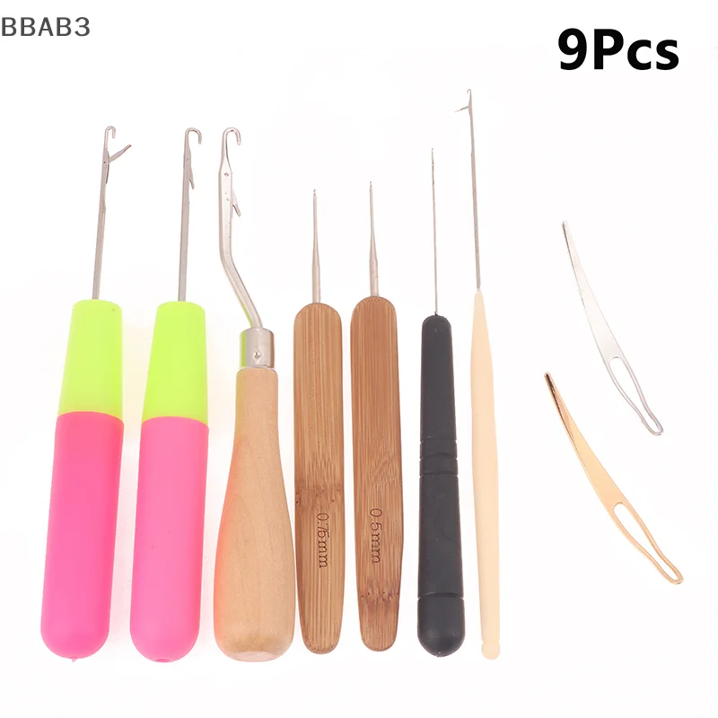 

Набор изогнутых крючков с защелкой, игла для вязания крючком, инструмент для дредов, крючки для вязания крючком, инструмент для наращивания волос для плетения