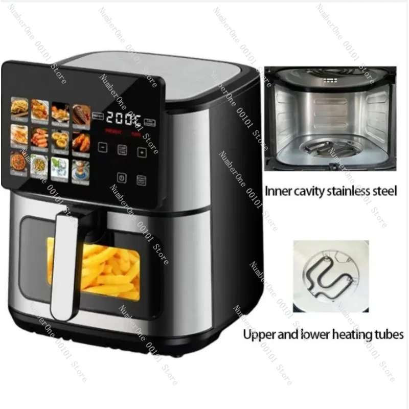 Large Capacity Air Fryer Oven with Visible Window, Electric Convection Cooker Oil Free, Multifunction Kitchen Appliance for Home