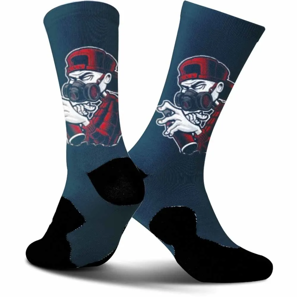 Calzini da ciclismo sportivi con motivo scheletro ubriaco creativo, traspiranti, che assorbono il sudore, adatti per gli appassionati di sport all'aria aperta