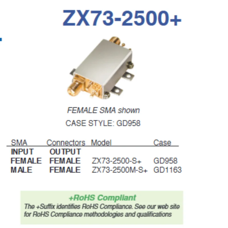 10-2500MHZ Electrically Controlled Attenuator SMA ZX73-2500-S+