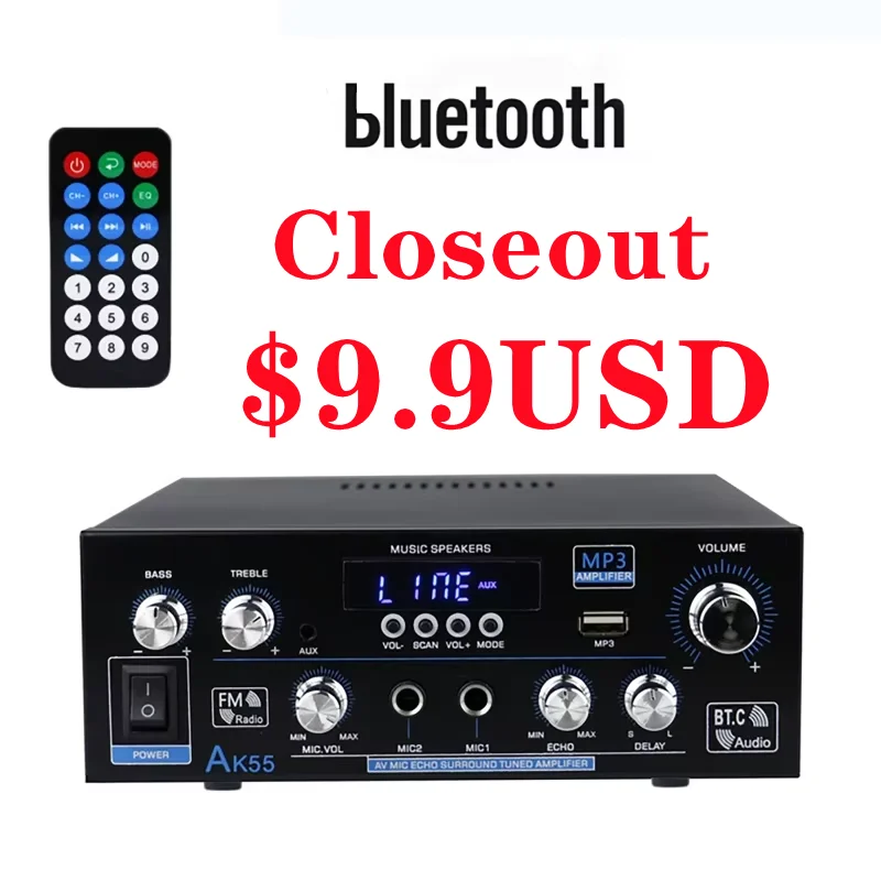 

Домашние цифровые усилители аудио 110-240 В басовое аудио мощность Bluetooth усилитель Hi-Fi FM авто музыка сабвуфер динамики