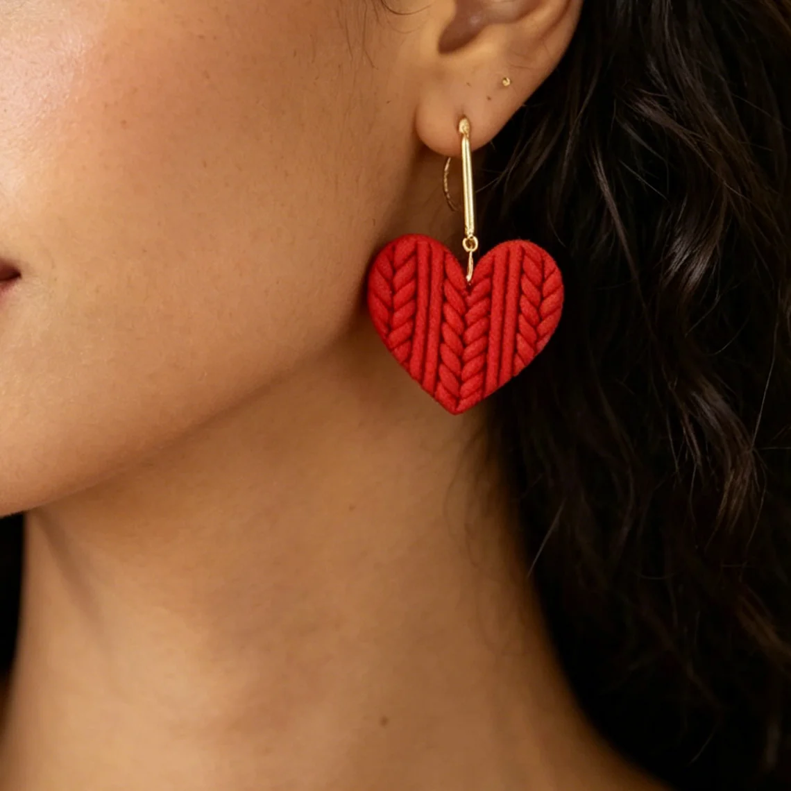 Women\'s Trendy Heart Shape Polymer Clay Earrings Set Dangle Drop Earrings Fashion Holiday Party Accessories Valentine Gift