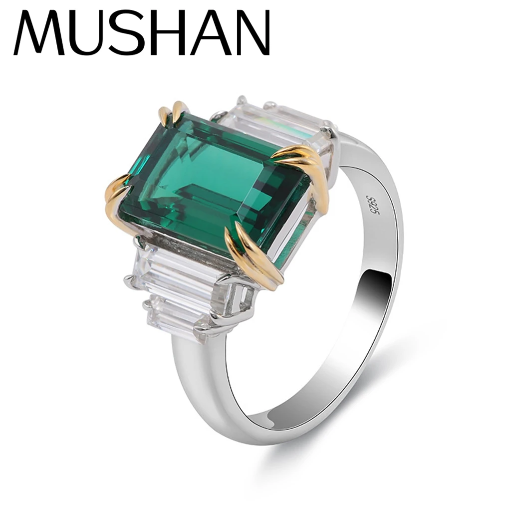 

MUSHAN Bespoke Jewelry 9*11mm Lab Grown Emerald Ring Band Platinum PT950 10K 14K 18K Gold Jewelry Rings For Women Wedding Jewel