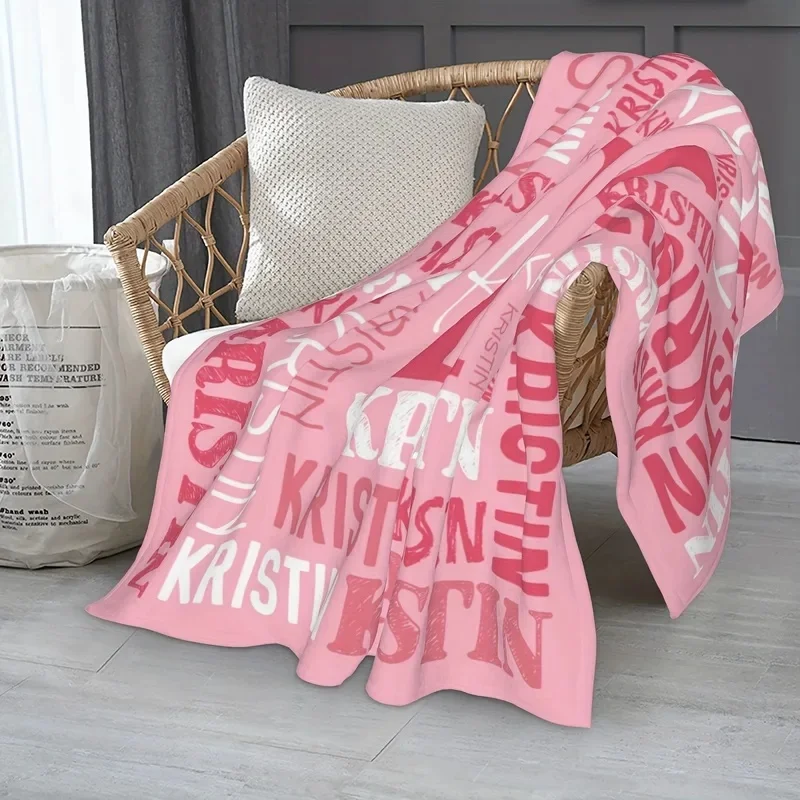 Custom name flannel blanket, suitable for sofa, bed, birthdays, Halloween, Father's Day, Mother's Day, friends, couples, gifts
