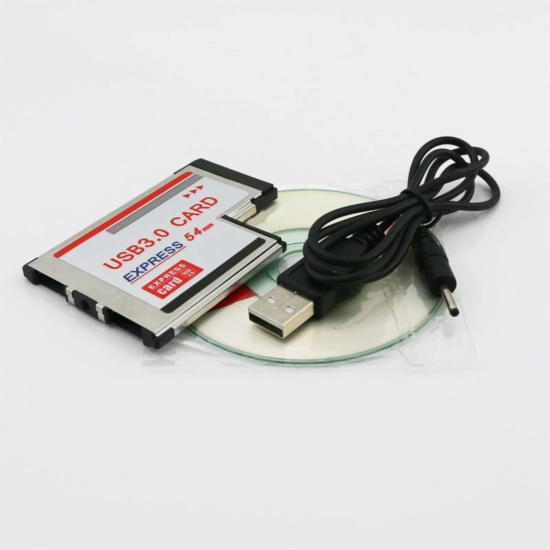 54Mm To USB 3.0 X 2 Port Expresscard PCI-E To USB Adapter Converter Express Card Metal+Plastic Fit For Laptop Notebook