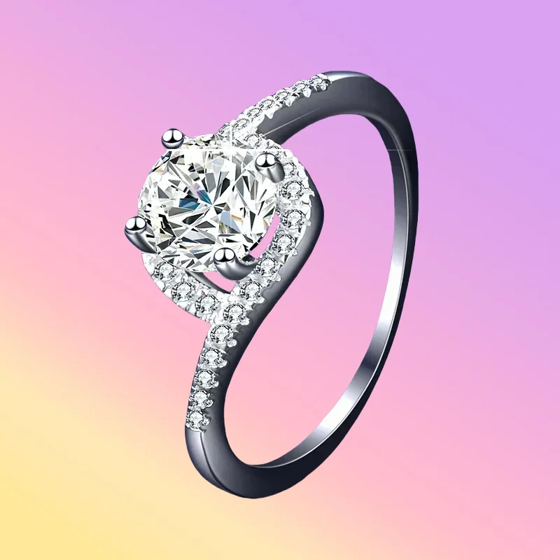 

Gift Real PT950 Platinum Rings Excellent Round Cut 1 Carat Diamond Moissanite Rings Women Wedding Band Fine Jewelry