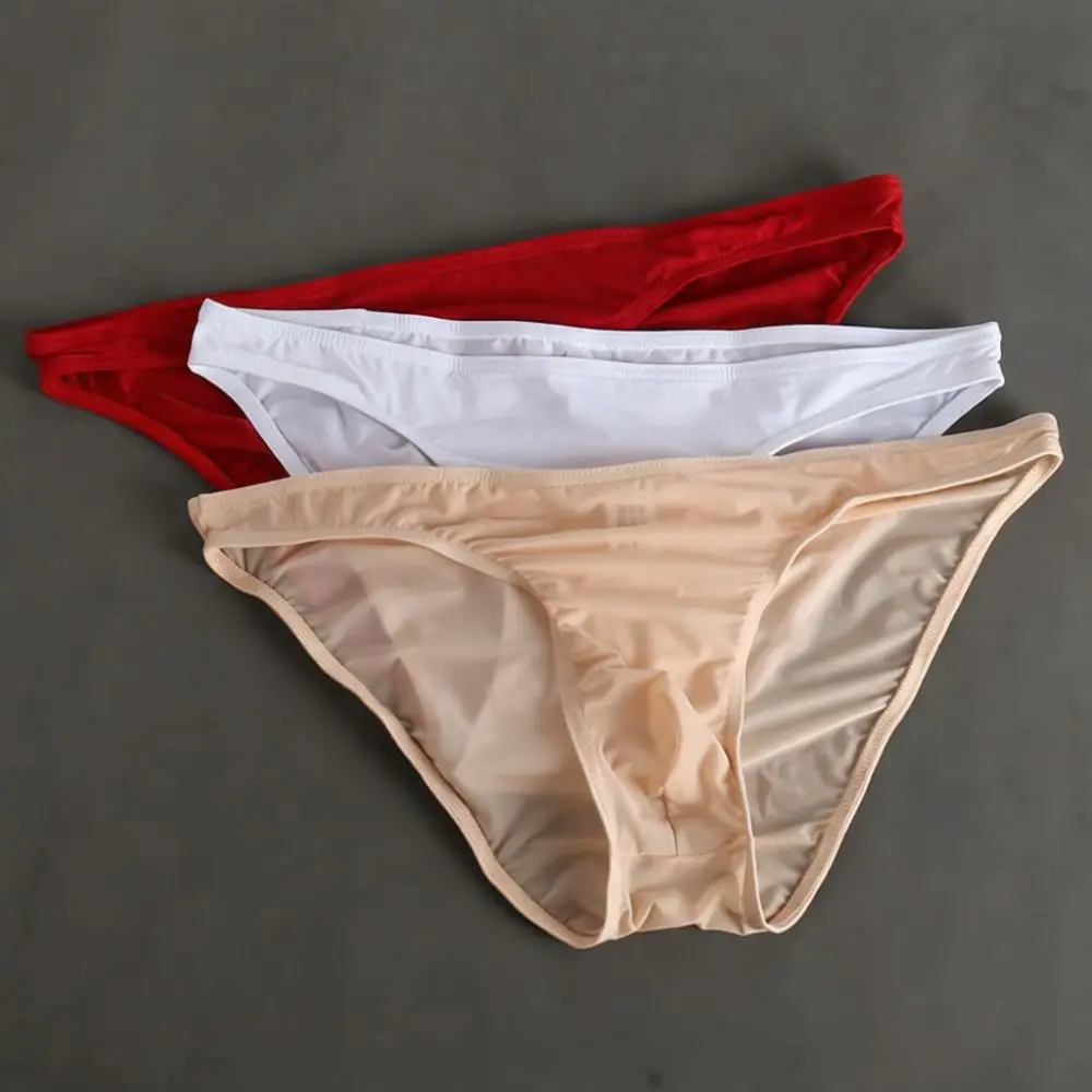Mens Sexy Low Rise Briefs Breathable Transparent Panties Underwear Comfortable Pouch Underpants Elastic Slim Fitness Shorts