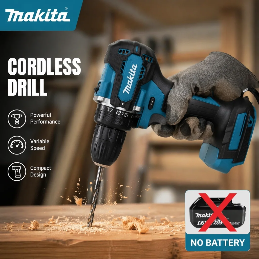 

Makita Battery Long Runtime Lithium Battery Matches Makita DHP487 Brushless Cordless Driver Impact Screwdriver Power Equipment