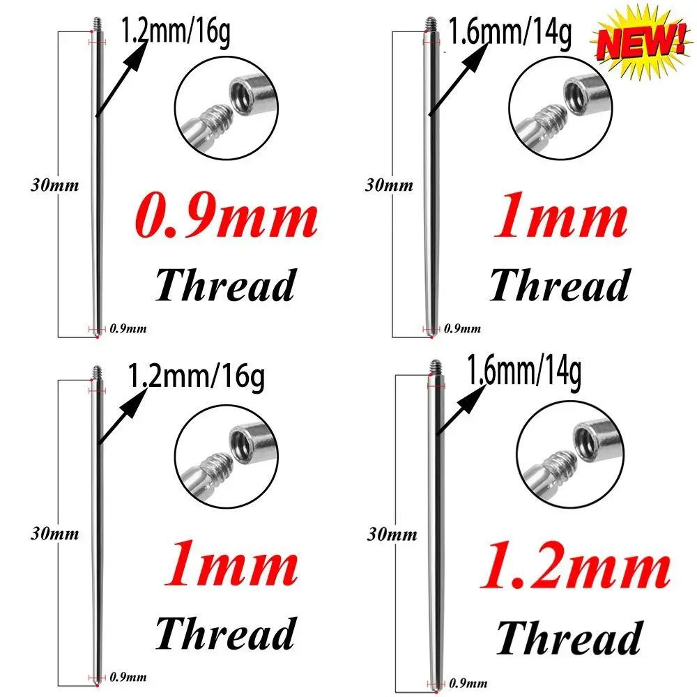 Perno di collegamento per puntura in acciaio inossidabile perno per orecchio perno per naso strumento per Piercing per il corpo strumento per Piercing dermico per Piercing all'ombelico