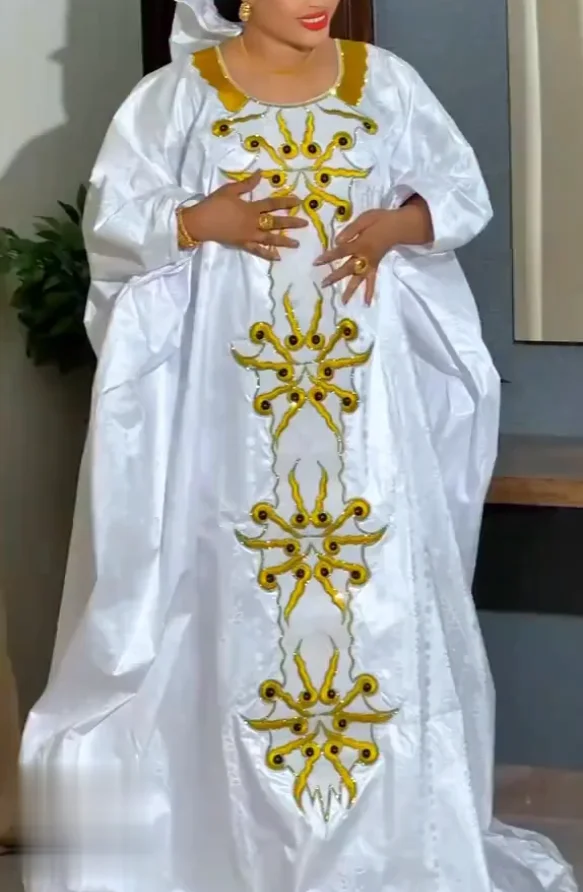 Traje Tradicional Nigeriano H&D para Mujer, Vestidos Bordados Turcos, Vestidos de Iglesia en Oferta, Vestidos Africanos para Mujer
