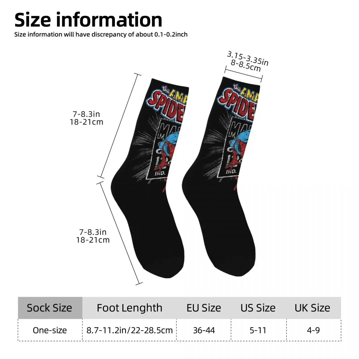 The Amazing Spider-Man Socks Men Women Polyester Casual Vintage Comic Socks Harajuku Spring Autumn Winter Middle Tube