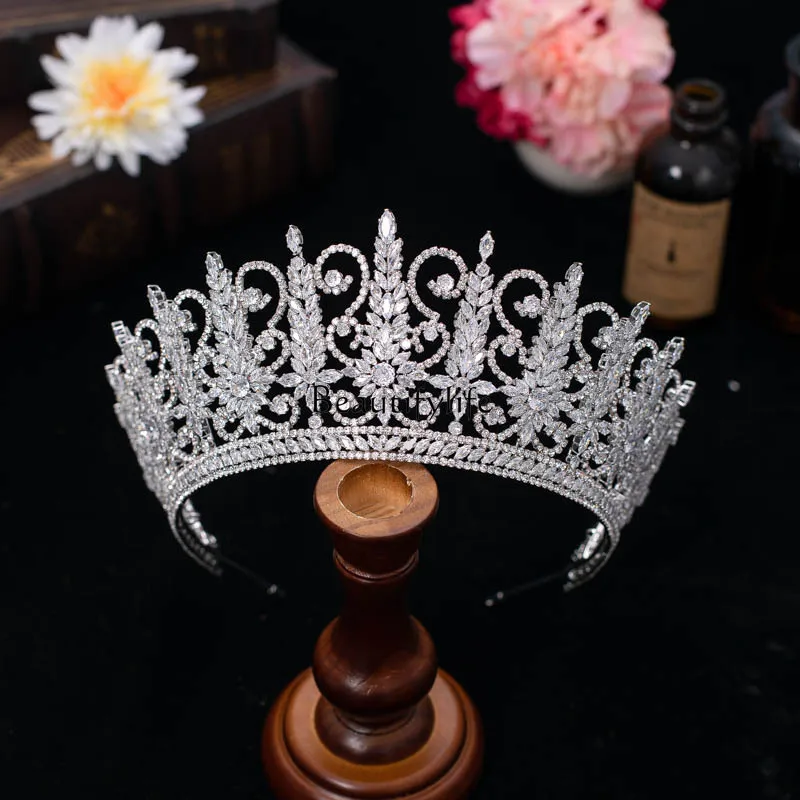 

European and American zircon bridal crown headgear baroque banquet Korean wedding hair accessories with diamonds