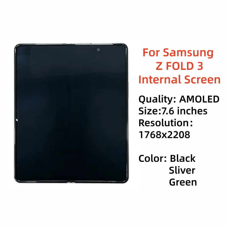 AMOLED For Samsung Z Fold 3 Internal Screen Original OLED Screen Replacement Parts For Z Fold 3 LargeScreen