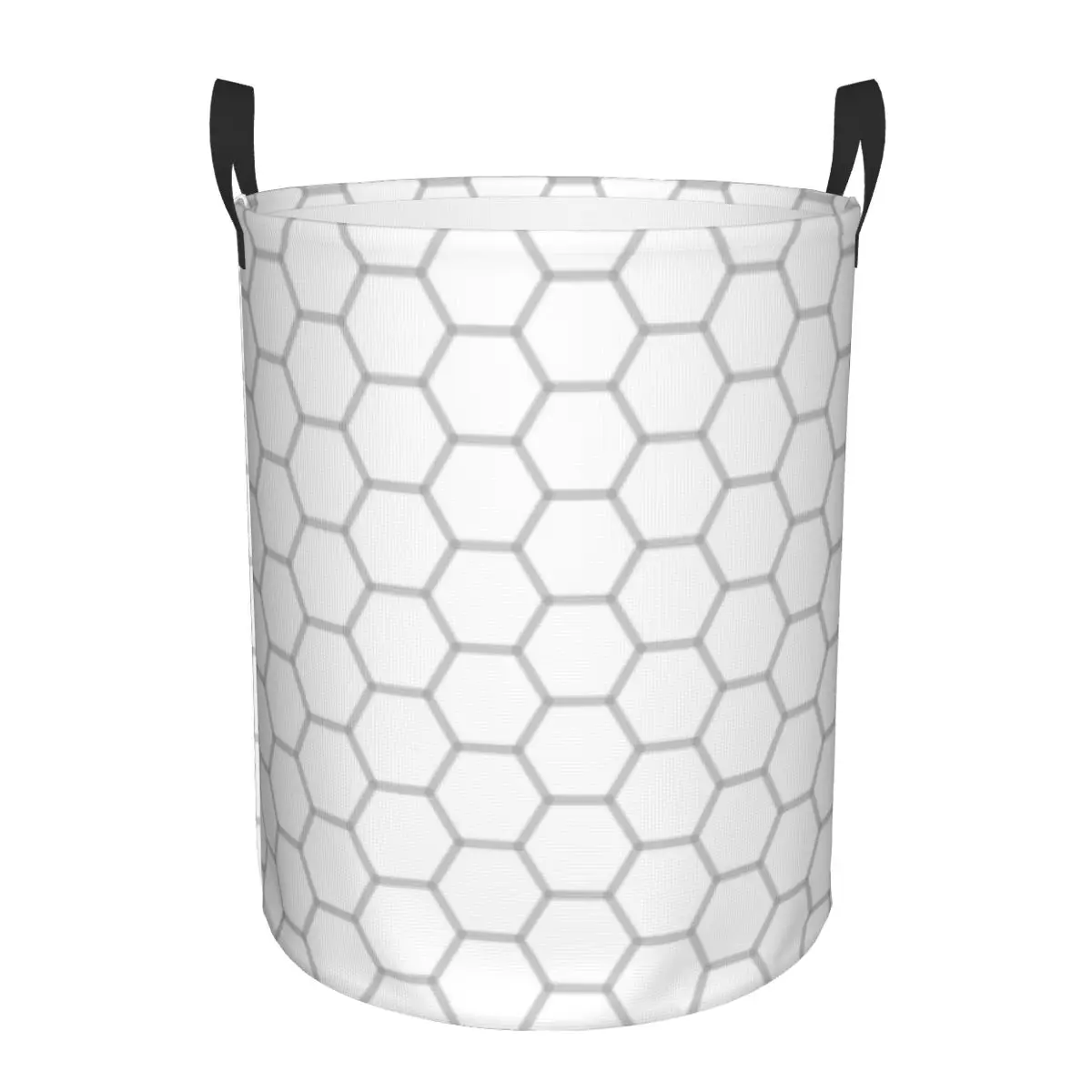 Custom Honeycomb Hexagon Laundry Basket Collapsible Geometric Mid Century Modern Clothing Hamper Toys Organizer Storage Bins