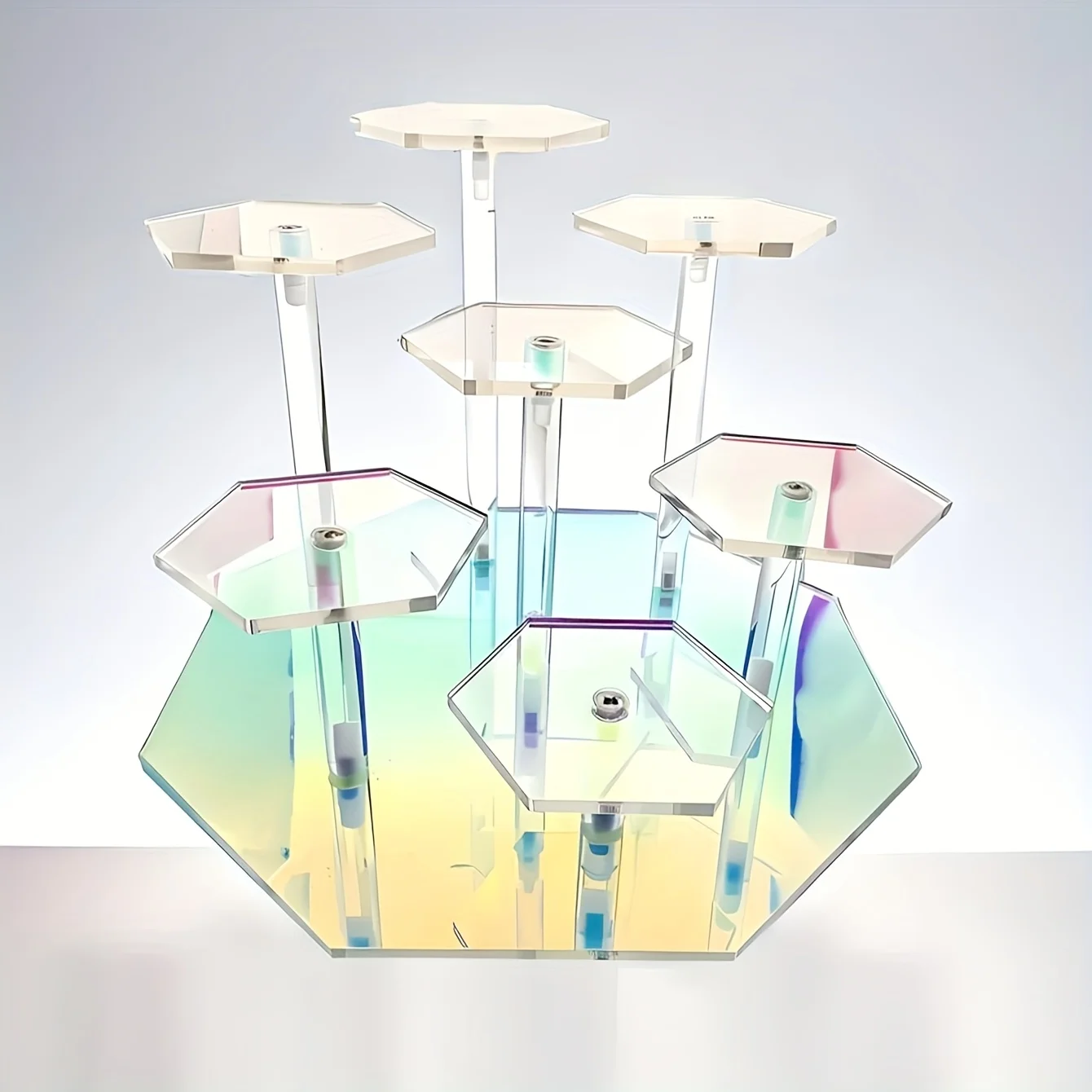 7-Layer Colorful Display Rack, Colored Acrylic Transparent Display Rack for Jewelry, Cosmetics, Perfumes