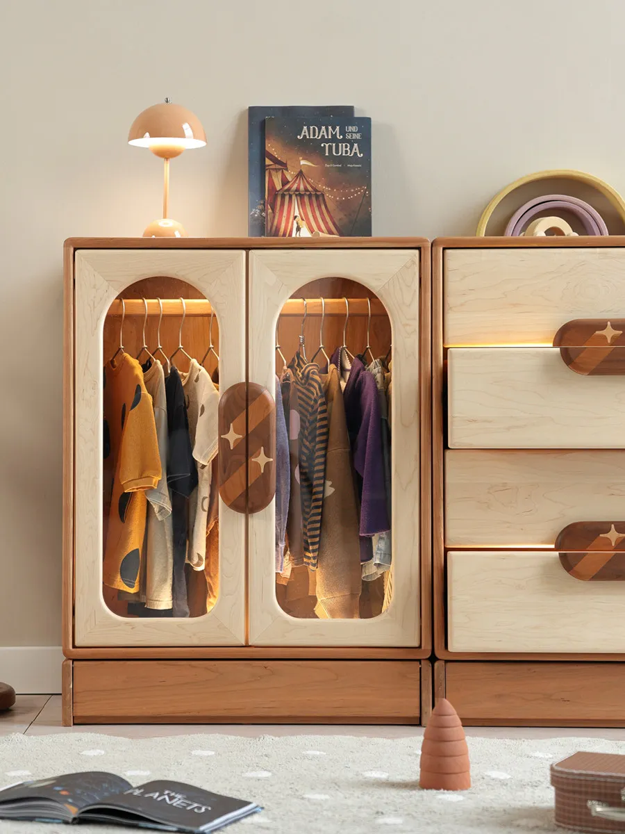 Customizable storage cabinet Four chest cabinets Large capacity storage can be stacked with children's lockers