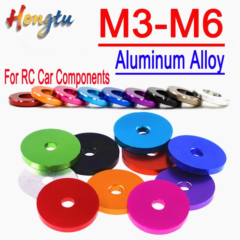 

Hongtu Thick Plain Colorful Gaskets & Aluminum Alloy Flat Washers - M3 M4 M5 M6 Assorted Sizes for RC Car Components